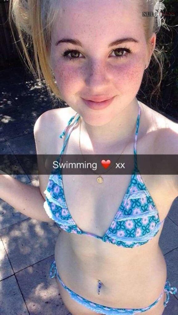 sexy freckled teenager in bikini